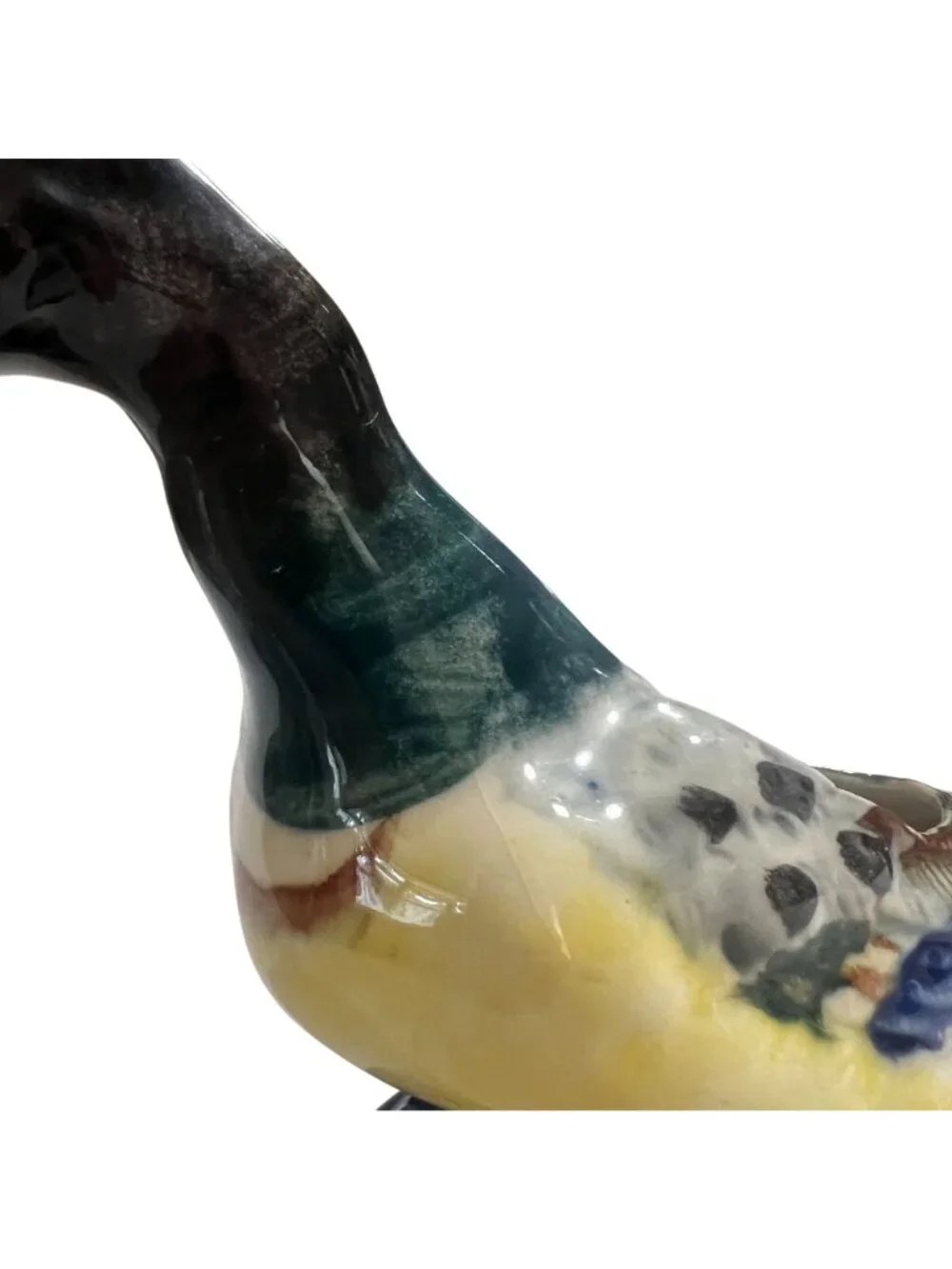 Hand-Painted Ceramic Duck Figurine Vase/Planter Made In Japan Collectible Décor